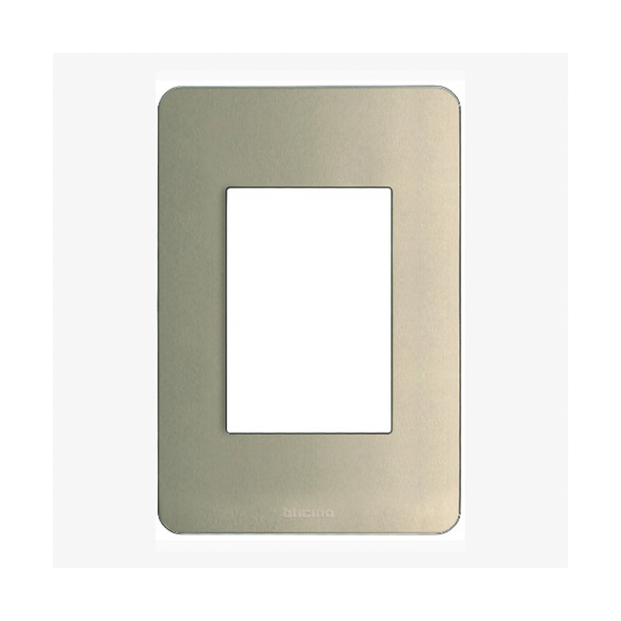 Placa Aluminio 3v Perla Con Chasis Quinziño Go Bticino